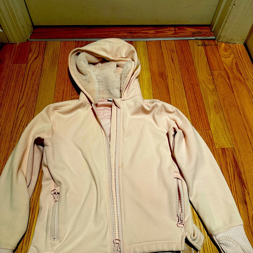 Pink Athleta Girl sweater/zip up hoodie. size M 8-10.